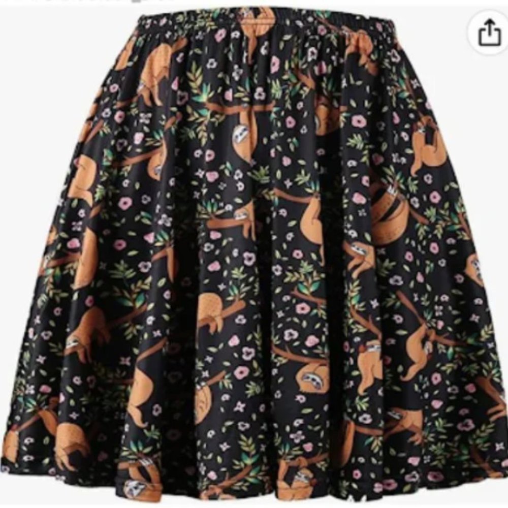 EUC Fancyqube Women's Elastic Waist Cute Sloth Print